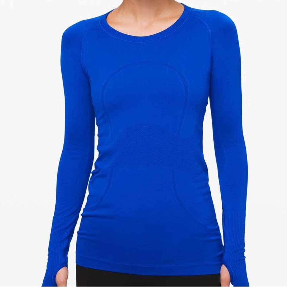 Blue Lululemon Long Sleeve Swiftly Tech